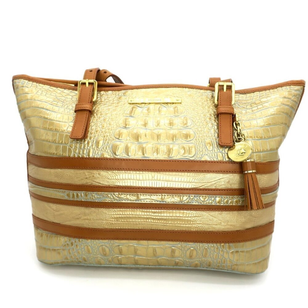 Brahmin Medium Asher Mojave Vineyard Tote Purse Multicolor Croc Shoulder Bag